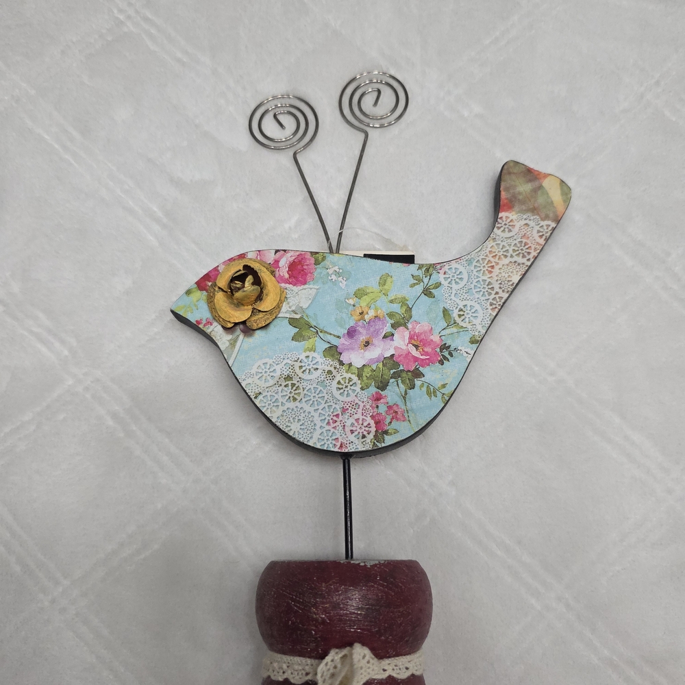 Hobby Lobby Floral Blue Bird Photo Holder